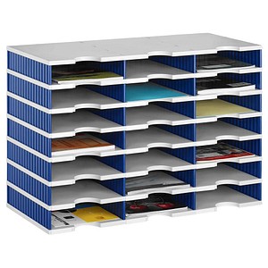 styro Sortierstation Styrodoc grau/blau mit 21 Fächer