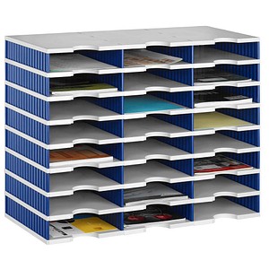 styro Sortierstation Styrodoc grau/blau mit 24 Fächer