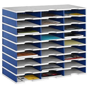 styro Sortierstation Styrodoc grau/blau mit 27 Fächer