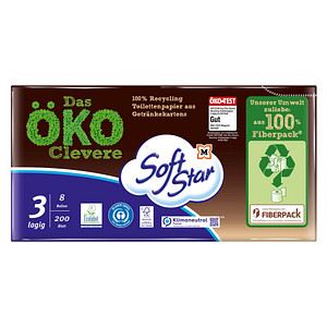 Soft Star Toilettenpapier Das ÖKO Clevere 3-lagig 8 Rollen