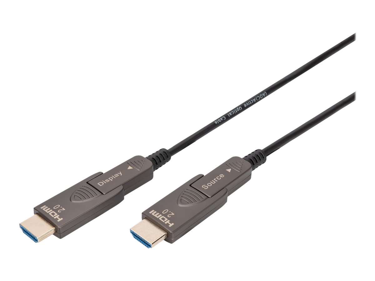DIGITUS HDMI AOC Hybrid Glasfaserkabel, 4K, schwarz, 10 m