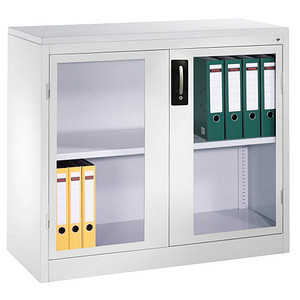 CP Stahlschrank 8831-055/1060-80 lichtgrau, Acrylglas 120,0 x 50,0 x 100,0 cm, aufgebaut