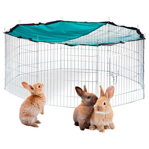 relaxdays Freilaufgehege silber 55,0 cm