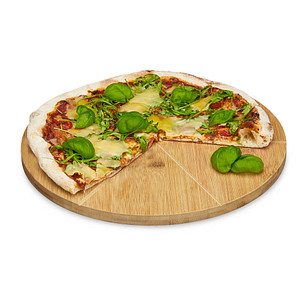 relaxdays Schneidebrett Pizza braun 33,0 cm