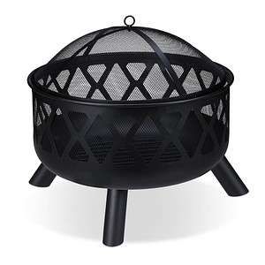 relaxdays Feuerschale schwarz 62,0 cm