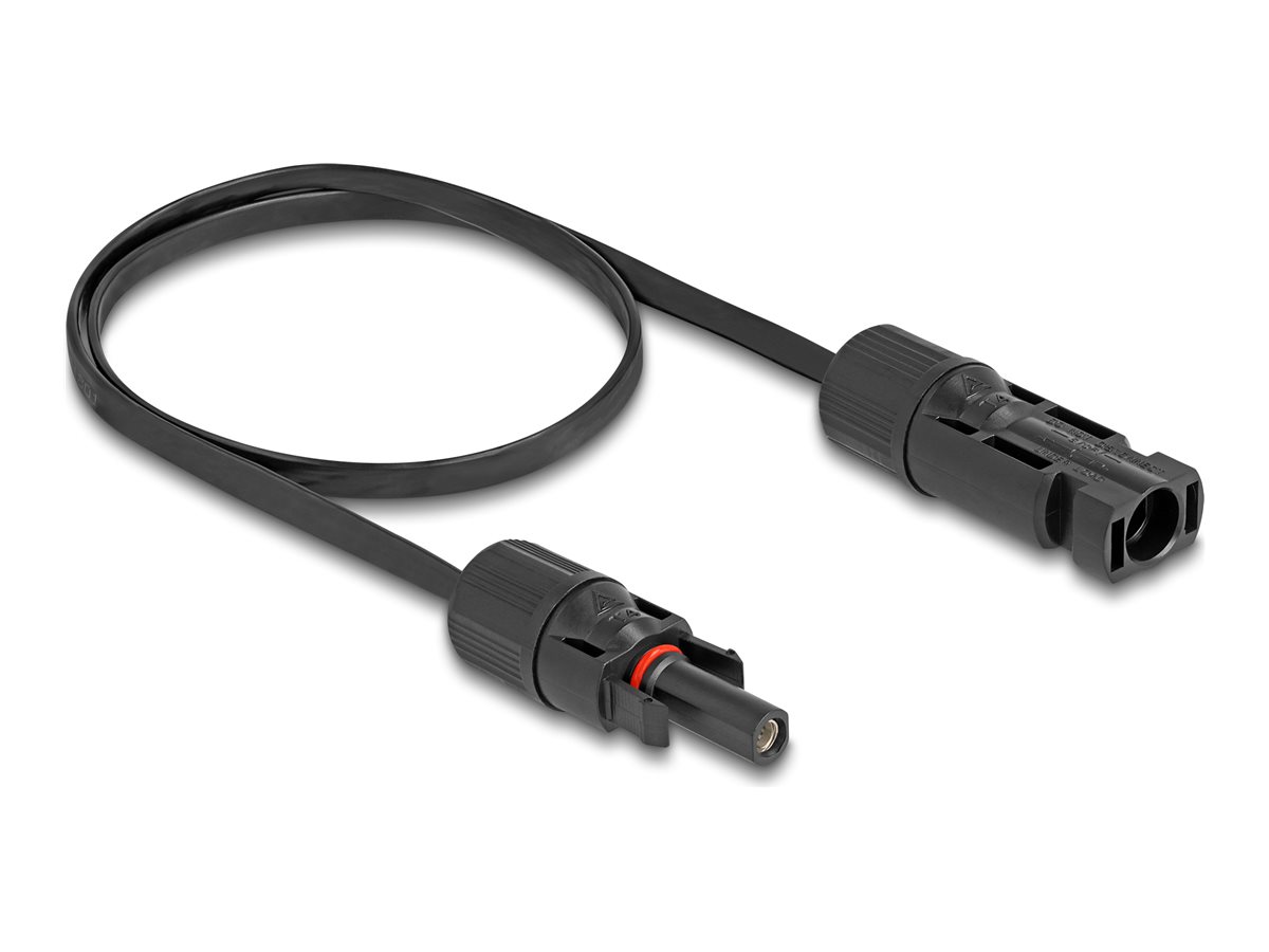 DELOCK DL4 Solar Flachbandkabel Stecker zu Buchse 60cm schwarz