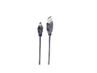 S-CONN USB-Micro Kabel USB-A-ST auf USB-B Mini 5pin 2.0 Kupfer 1,0m (14-16025)