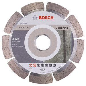 BOSCH Diamanttrennscheibe Professional for Concrete, 125 x 22,23 x 1,6 x 10 mm 