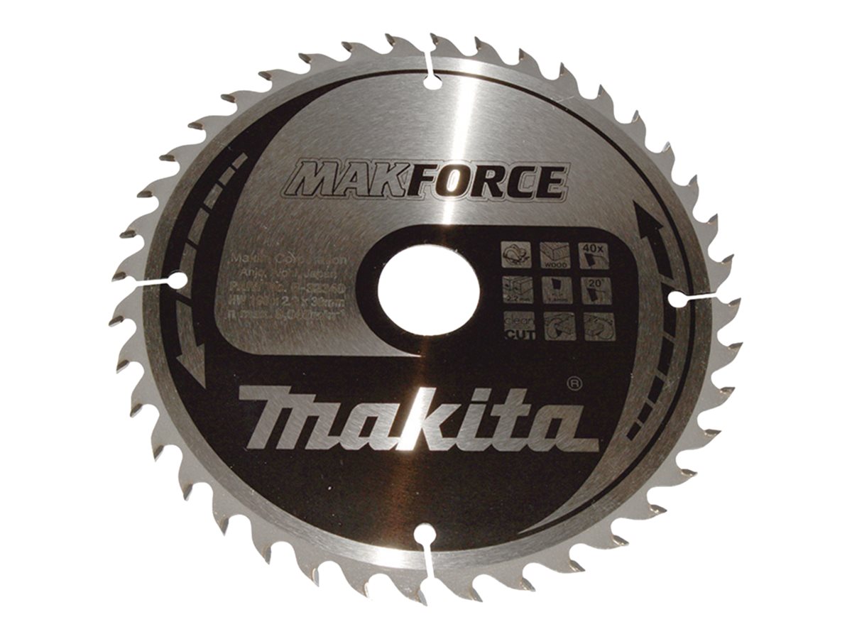 MAKITA MAKFORCE Kreissägeblatt 190x30x40Z B-32340 Durchmesser: 190 mm Dicke:1.4