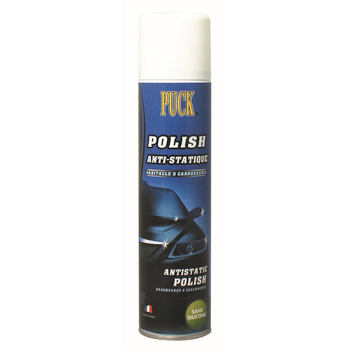 Puck Oberflächen-Politur, silikonfrei | 400 ml Sprühflasche für Armaturenbretter, Karosserien, Leder- und Kunstledersitze