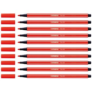 STABILO Fasermaler Pen 68, Strichstärke: 1,0 mm, hellrot geruchsneutrale Tinte 