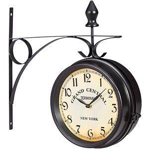 relaxdays Wanduhr schwarz 22,0 cm Eisen