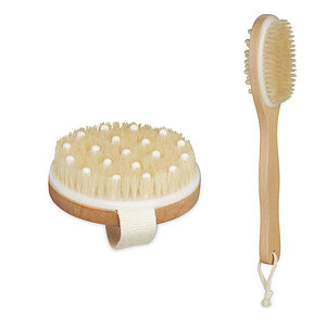 relaxdays Massagebürsten-Set braun Holz