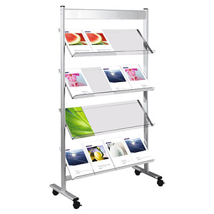 kerkmann Prospektregal Ecoline, 16 Fächer, alusilber