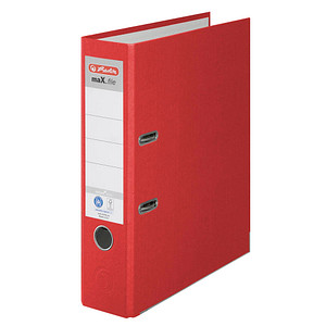 HERLITZ Ordner maX.file nature plus, Rückenbr.: 80 mm, rot DIN A4, Spezialpapie