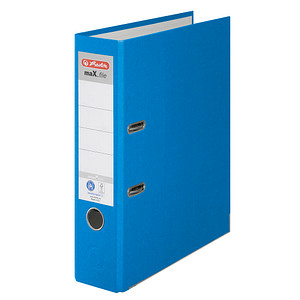 HERLITZ Ordner maX.file nature plus, Rückenbr.: 80 mm, blau DIN A4, Spezialpapi