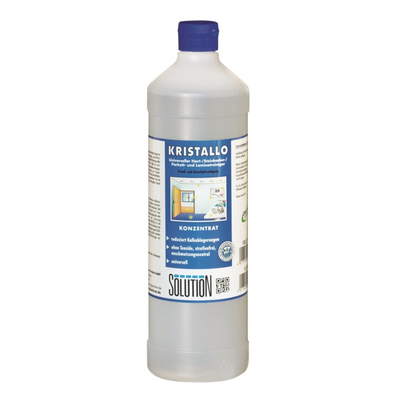 Kristallo universal, Hart-Steinbodenreiniger | 1 Liter tensidfreies Hochkonzentrat, anschmutzungsneutral, Ideal für glänzende Oberflächen Kristallo universal, Hart-Steinbodenreiniger | 1 Liter tensidfreies Hochkonzentrat, anschmutzungsneutral, Ideal für glänzende Oberflächen