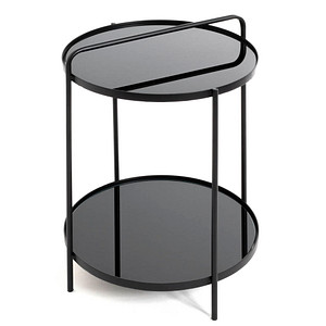 HAKU Möbel Beistelltisch Glas schwarz 38,0 x 38,0 x 51,0 cm