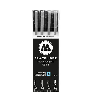 MOLOTOW BLACKLINER SET 1 Fineliner-Set schwarz 4 St.