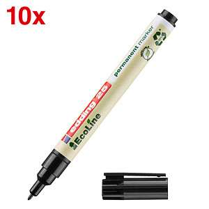 10 edding 25 EcoLine Permanentmarker schwarz 1,0 mm