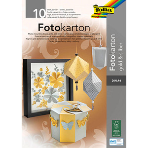folia Fotokartonblock, DIN A4, 300 g/qm, gold und silber
