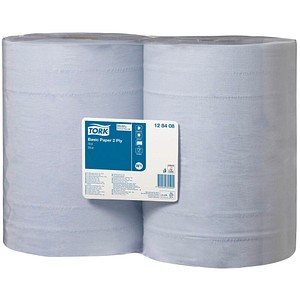 2 TORK Putztuchrollen Universal 320 2-lagig blau, 1.000 Blätter