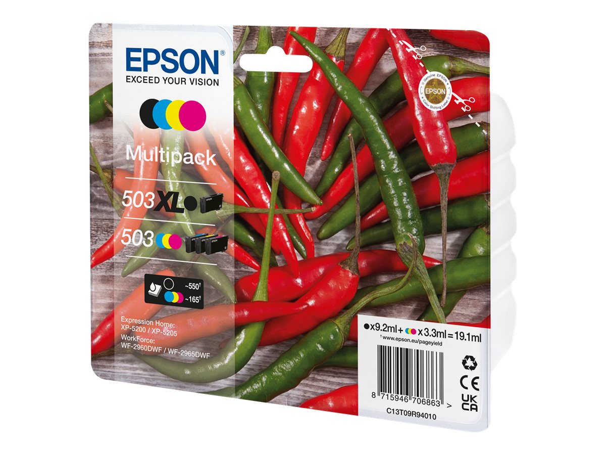 4 EPSON 503/503XL T09R94 schwarz, cyan, magenta, gelb Tintenpatronen