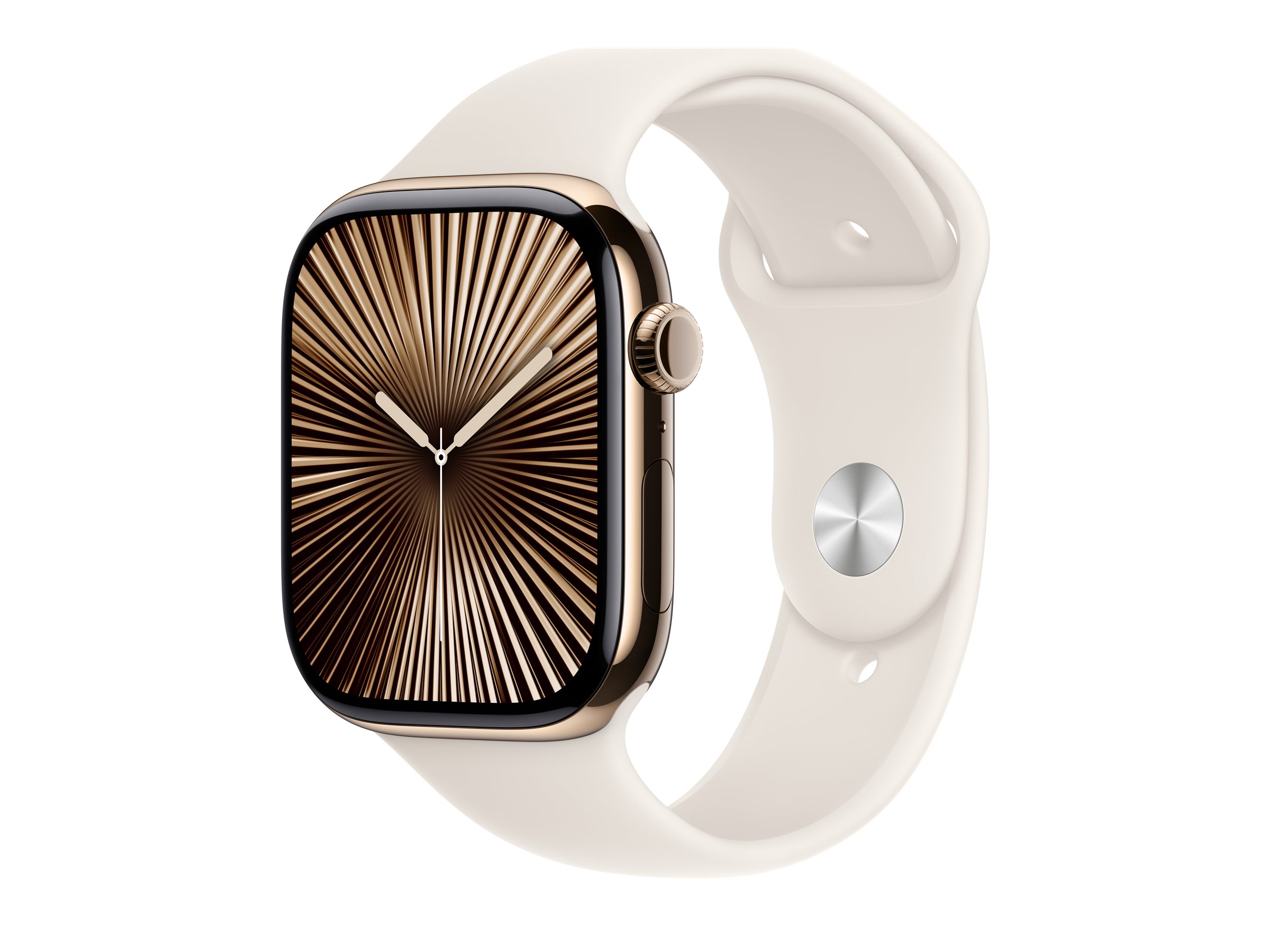 Apple Watch Series 10 46 mm Titan (GPS+Cellular) Sportarmband S/M  polarstern, gold