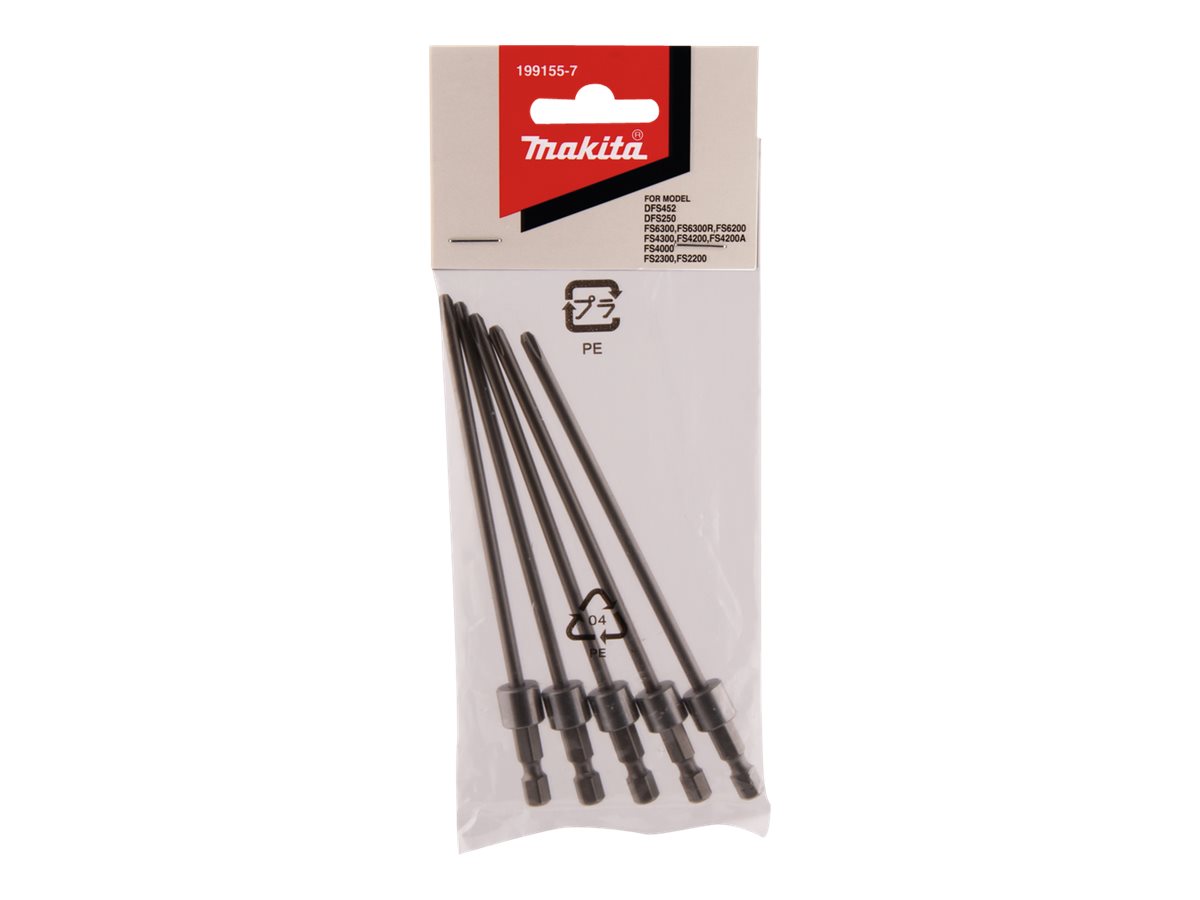 Makita - Schraubendreher-Bit - 5 Stücke - phillips - PH2 - Inbus - Länge: 130 mm