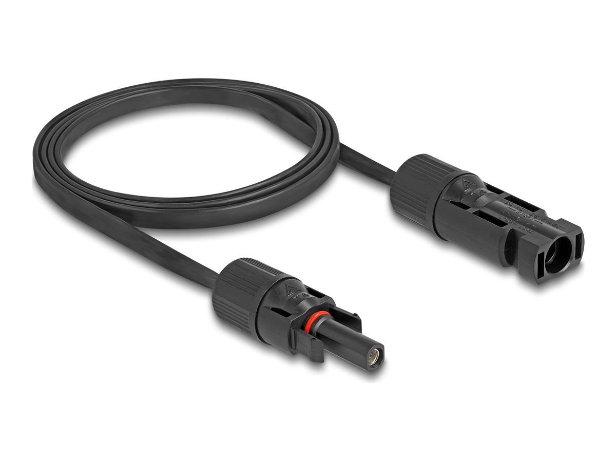 DELOCK DL4 Solar Flachbandkabel Stecker zu Buchse 1m schwarz