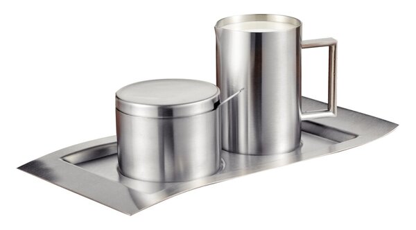 5-tlg. Zucker- u. Milchset WAVE Edelstahl