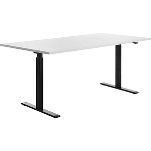 Topstar E-Table höhenverstellbarer Schreibtisch weiß rechteckig T-Fuß-Gestell schwarz 180,0 x 80,0 cm