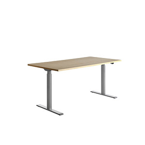 Topstar E-Table höhenverstellbarer Schreibtisch ahorn rechteckig T-Fuß-Gestell grau 160,0 x 80,0 cm