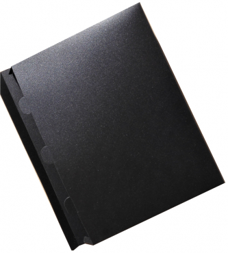 EXXO by HFP Dokumentenbox / Sammelbox / Versandbox A4 quer, aus Recycling-PP, Steckverschluss, Farbe: schwarz - 1 Stück