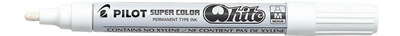 PILOT Permanent-Marker SUPER COLOR, extra feine Spitze, weiß