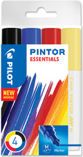 PILOT Pigmentmarker PINTOR, medium, 4er Set "ESSENTIALS