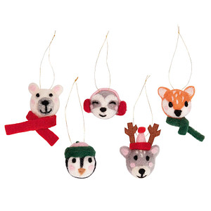 folia Filzkugeln WINTER TIERE, 5 Stück