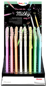 Pentel Gel-Tintenroller Hybrid Milky, Pastell, 48er Display