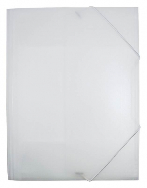 EXXO by HFP Eckspanner / Gummizugmappe / Sammelmappe, A4, aus PP, mit 30mm Füllhöhe, mit Gummizug und 3 Einschlagklappen im Rückendeckel, Farbe: natur– 1 Stück