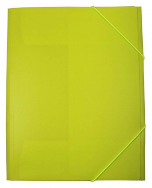 EXXO by HFP Eckspanner / Gummizugmappe / Sammelmappe, A4, aus PP, mit 30mm Füllhöhe, mit Gummizug und 3 Einschlagklappen im Rückendeckel, Farbe: limone– 1 Stück
