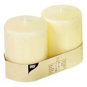 PAPSTAR Stumpenkerze "Ivory", Durchmesser: 80 mm, elfenbein