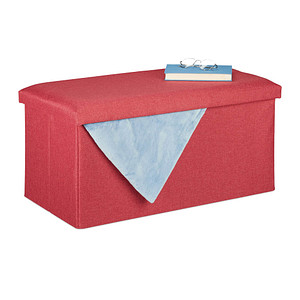 relaxdays Sitztruhe 10031616_708 rot Holz 76,5 cm