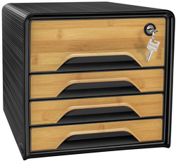 CEP Schubladenbox Smoove SECURE Silva, 4 Schübe, schwarz/