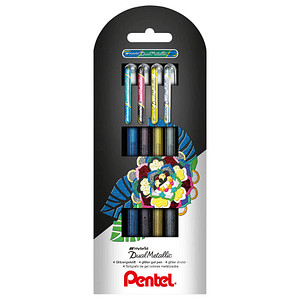 Pentel Hybrid Gel-Tintenroller Dua l Pen, 4er Etui (5102655)