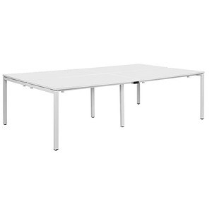 PAPERFLOW easyDesk Doppelschreibtisch weiß rechteckig 4-Fuß-Gestell weiß 240,0 x 166,0 cm