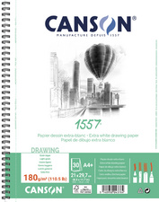 CANSON Zeichenpapierblock 1557, DIN A5+, 180 g/qm, 30 Blatt CANSON Zeichenpapierblock 1557, DIN A5+, 180 g/qm, 30 Blatt