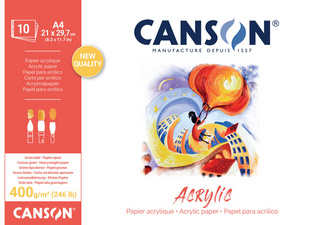 CANSON Zeichenpapierblock "Acrylic", 300 x 400 mm, 400 g/qm