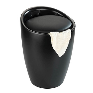 WENKO Badhocker mit Wäschesammler Candy 24229100 schwarz matt WENKO Badhocker mit Wäschesammler Candy 24229100 schwarz matt