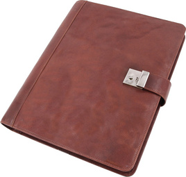 Alassio Orgamappe mit Schloss, A4, Hunterleder, braun