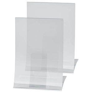 SIGEL Tischaufsteller, Hartplastik, DIN A4, klappbar glasklar, für einseitige P